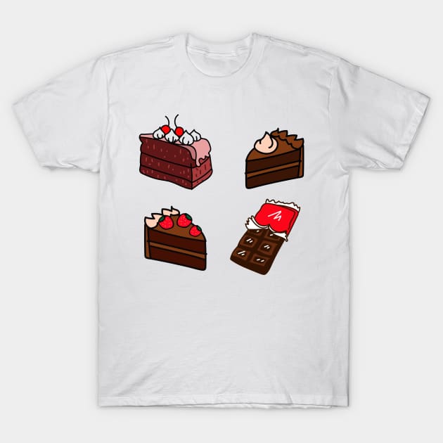 Cute chocolate cakes T-Shirt by Daria Popkova